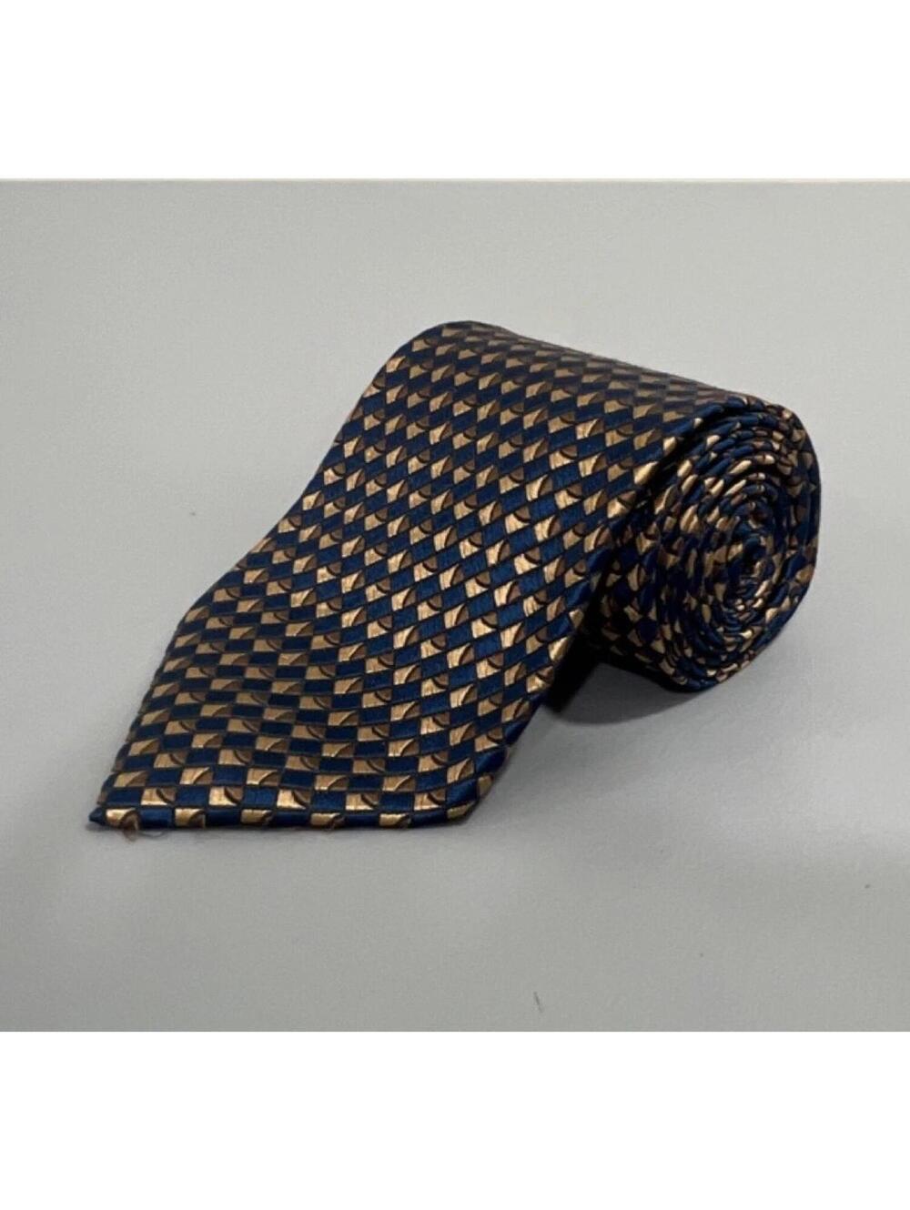 Charvet Men's Blue & Beige Geometric Silk Tie